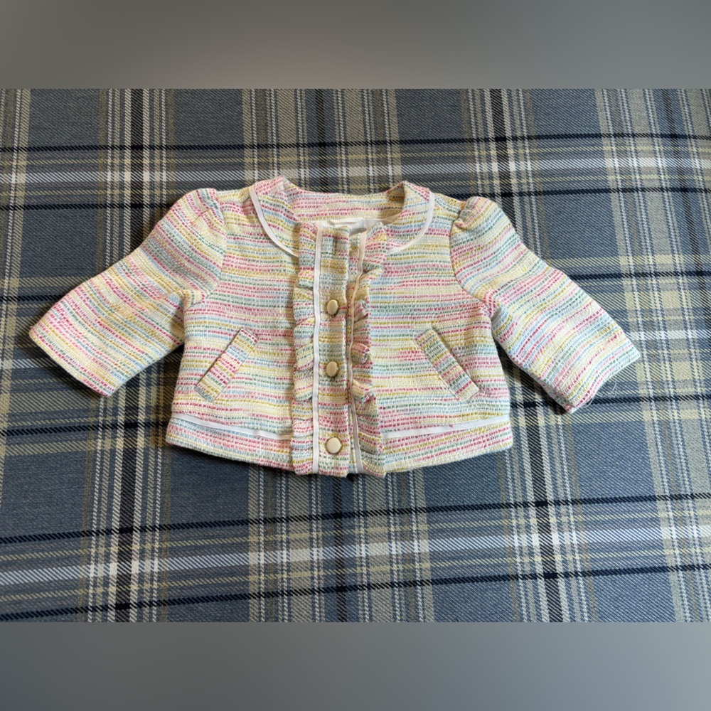 Janie and Jack Easter Tweed Boucle Jacket Pastel Stripe Toddler 18-24M 100035095